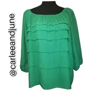 GREEN BLOUSE BY STUDIO M SIZE M
